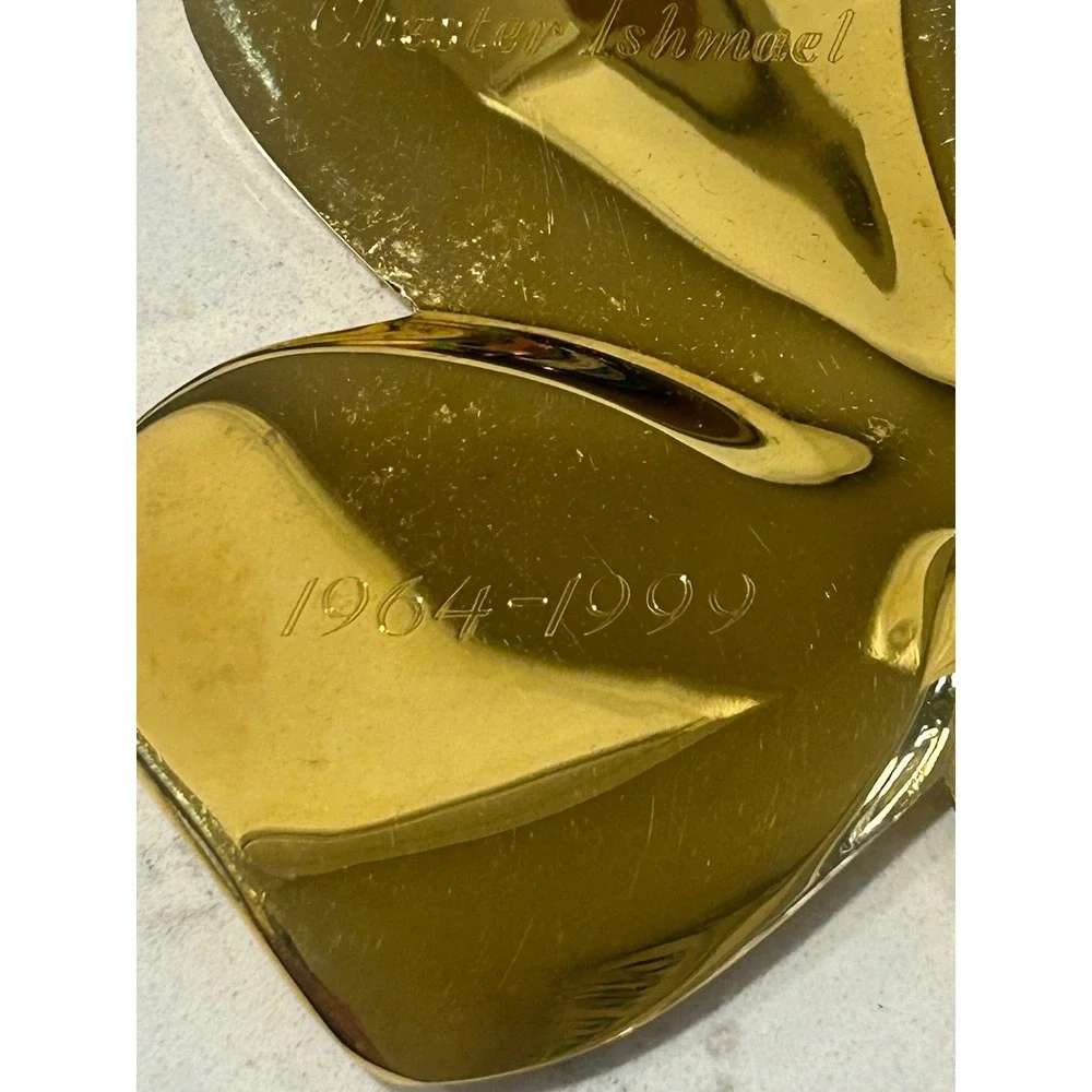 Gerity 24K Gold Electroplate Four Leaf Clover Paperweight Happy Retirement GMP - Picture 4 of 5
